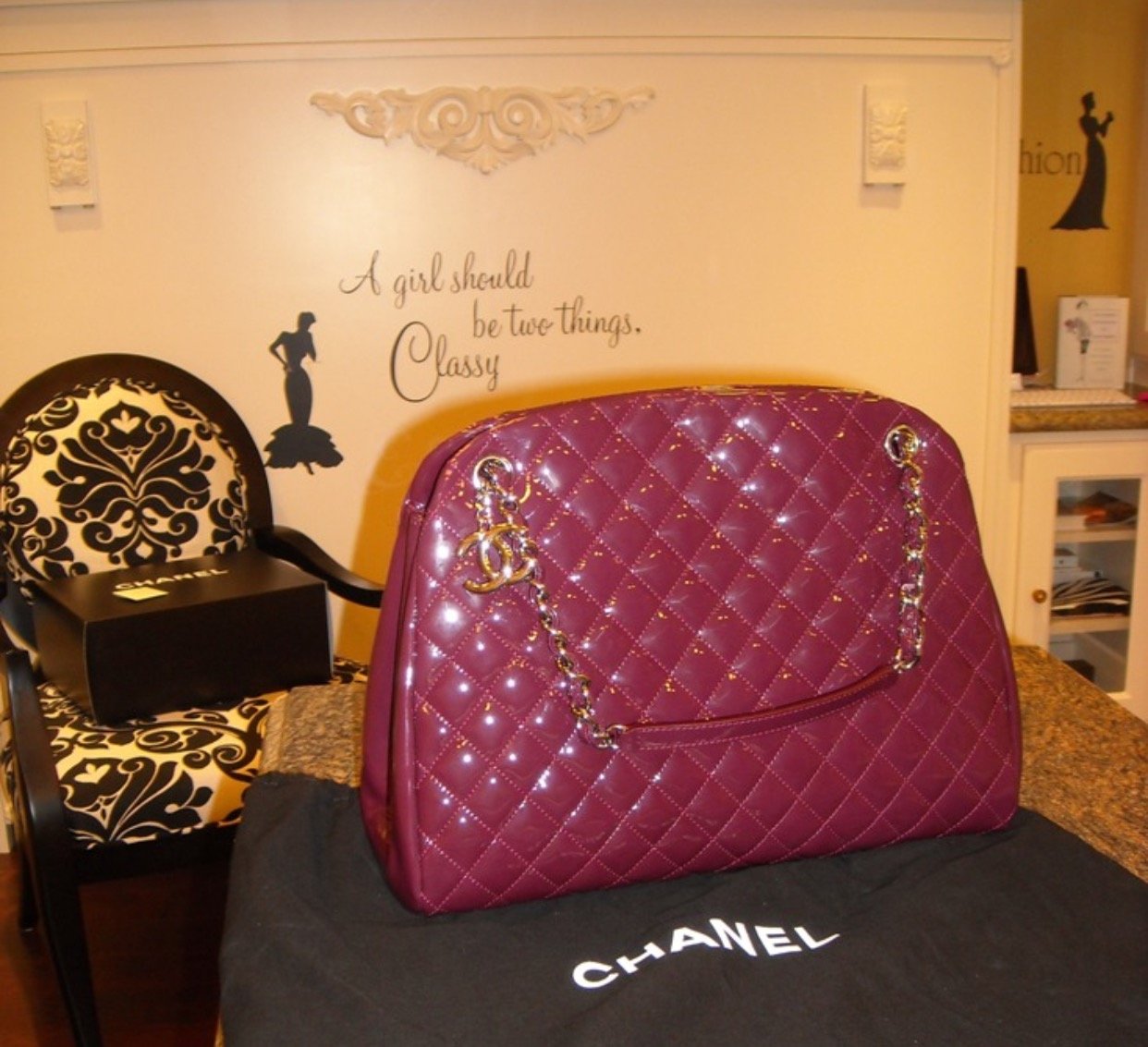 Chanel Red Timeless Just Mademoiselle Leather Bowling Bag Multiple