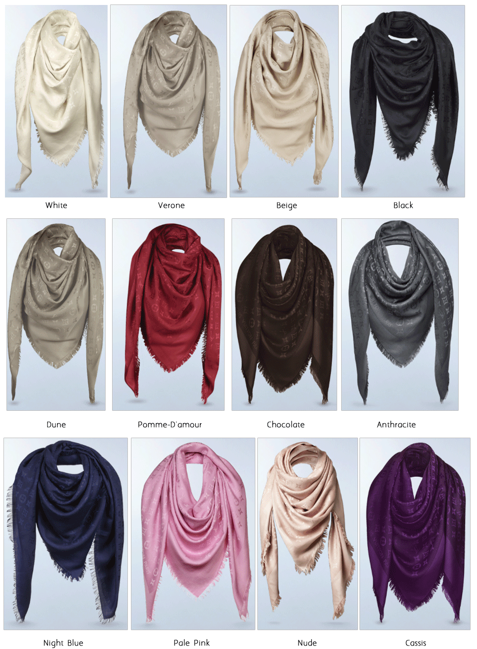 Which Color Would You Pick For The Louis Vuitton Monogram Shawl?