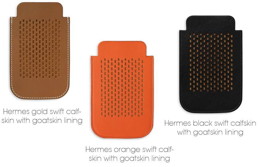 Hermès Hermès H-Tag Epsom Leather Phone Case Holder-Black (Technology)