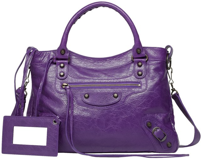 celine purple leather handbag classic