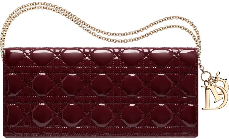 Lady Dior Rouge Foncé Evening Bag With 