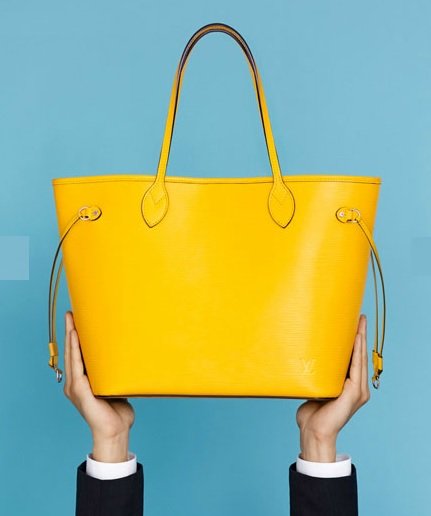 Neverfull leather tote Louis Vuitton Yellow in Leather - 35702803