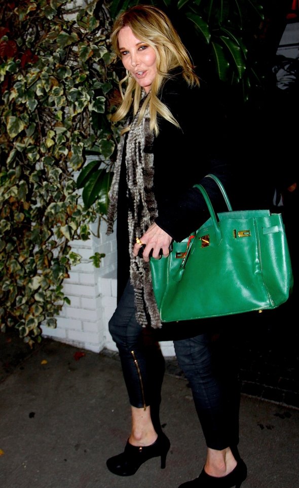Tine Andrea wearing green Hermes bag is seen outside Hermes during   Street style bags, Paris fashion week street style, Green bag outfit
