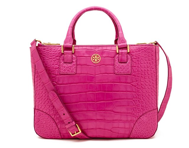 Tory Burch Black Leather Double Zip Robinson Tote Tory Burch