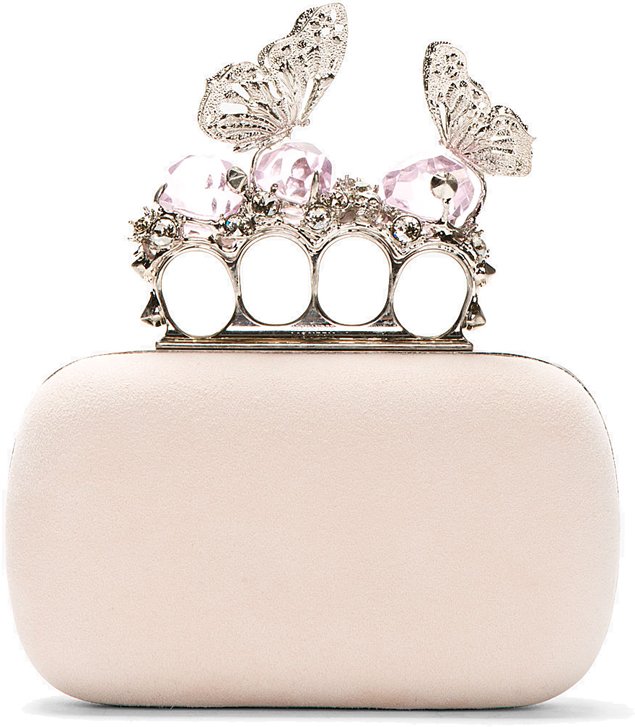 Butterfly And Cyrstal Knucklebox Clutch 