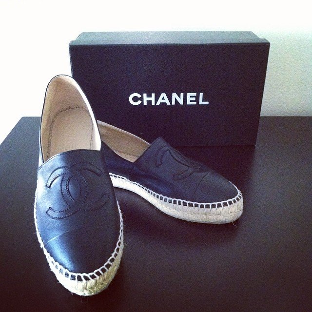 chanel shoes espadrilles black