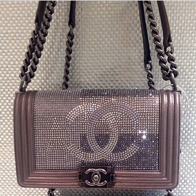 Chanel Embellished Swarovski Crystal Boy Bag