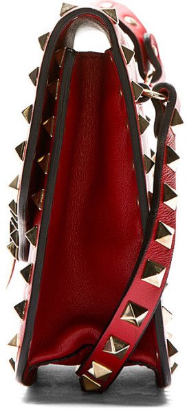 Valentino Red Leather Medium Rockstud Hype Shoulder Bag, myGemma, SG