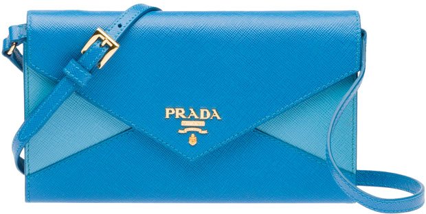 PRADA Saffiano Flap Shoulder Bag Bluette 1291198
