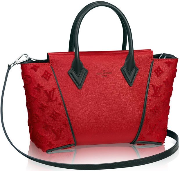 LOUIS VUITTON W BB Veau Red Black Leather Tote Satchel +Dust Bag Handbag  AUTH LV