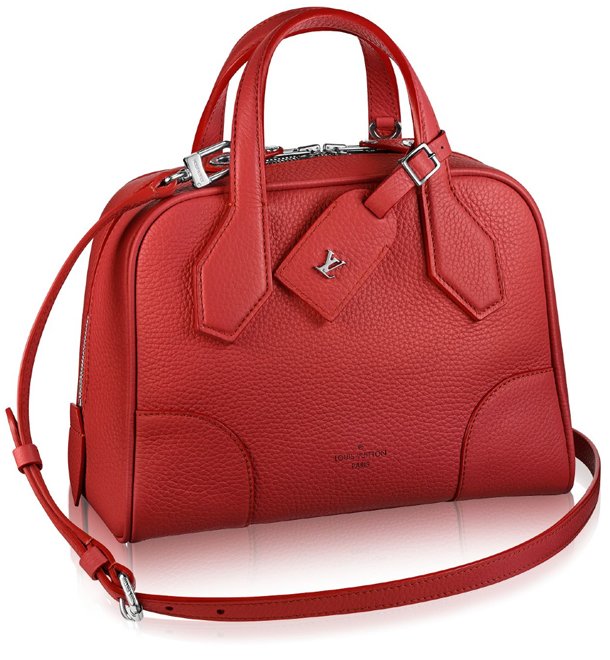 Louis Vuitton Black Monogram Infrarouge Dora Soft MM Red Leather