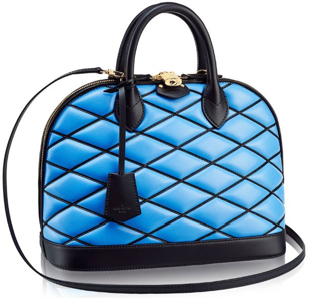Louis Vuitton Alma BB Blue Patent Leather 