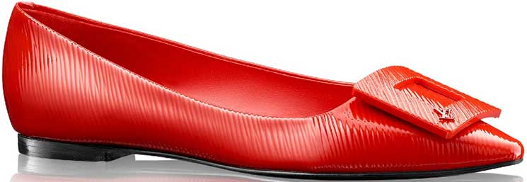 Leather ballet flats Louis Vuitton Red size 6 UK in Leather - 33294443