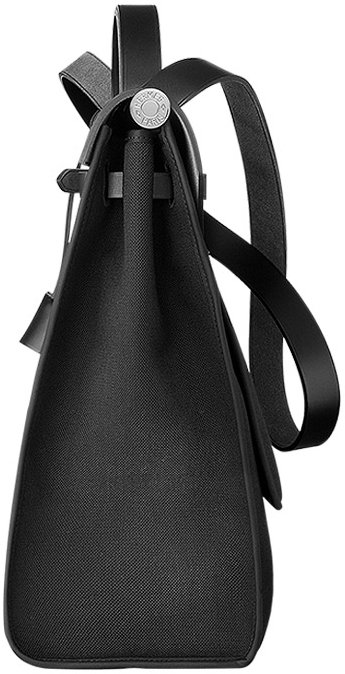 Hermes Herbag Zip Black Canvas Bag, Bragmybag