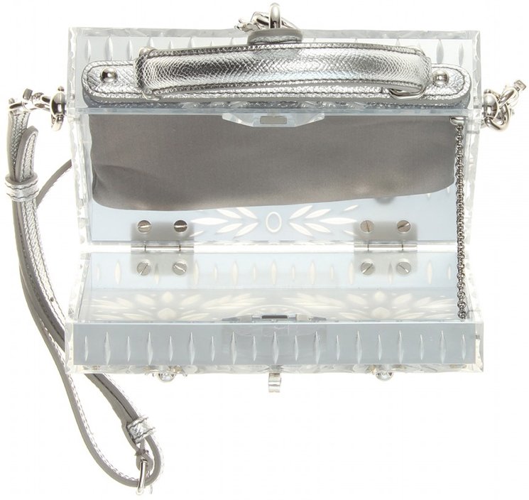 NIB DOLCE & GABBANA Sicily Clear Plexiglass Cinderella Box Clutch shoulder  bag