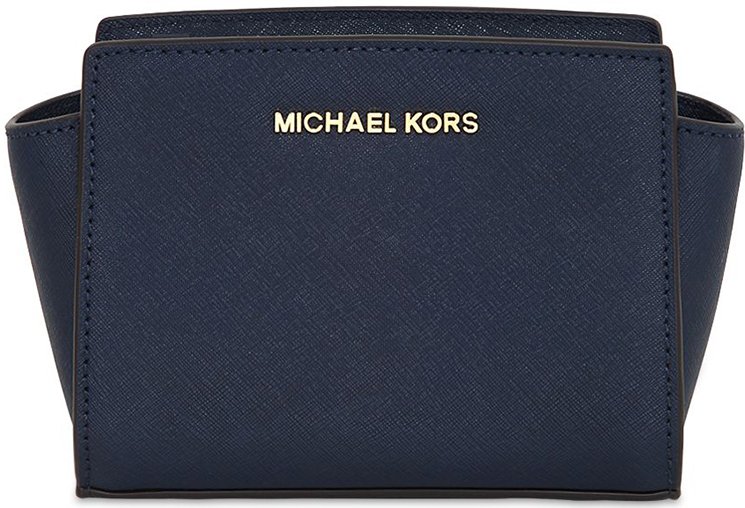 MICHAEL Michael Kors Blue Saffiano Leather Small Selma Crossbody Bag  MICHAEL Michael Kors