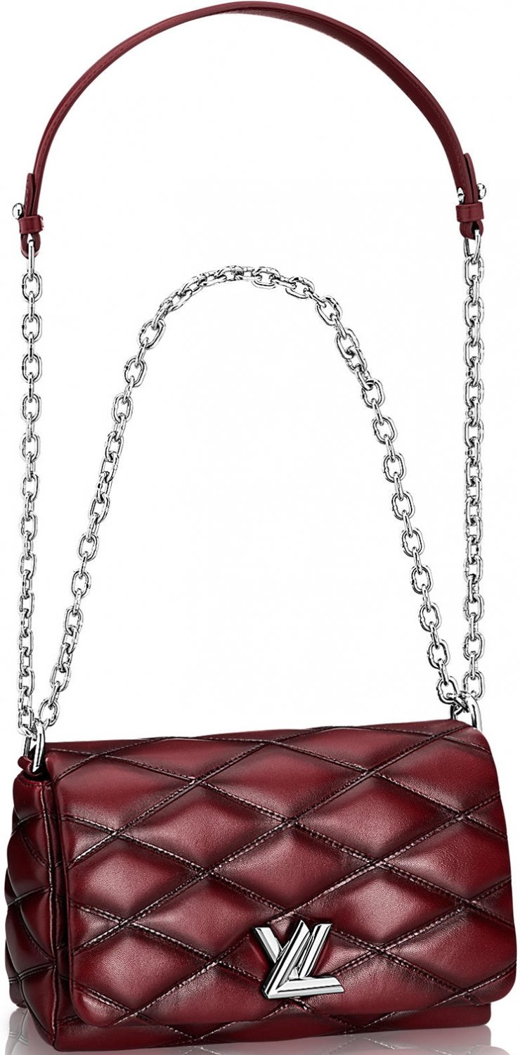 Handbags Louis Vuitton Louis Vuitton Go HANDBAG14 mm Red Leather Shoulder Bag