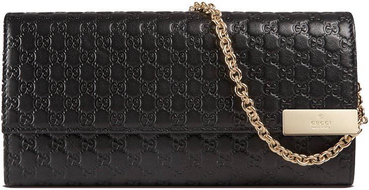gucci leather chain wallet