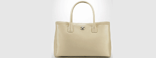 Chanel Cerf Tote in Nude Beige Caviar Leather with Shiny Silver Hardware