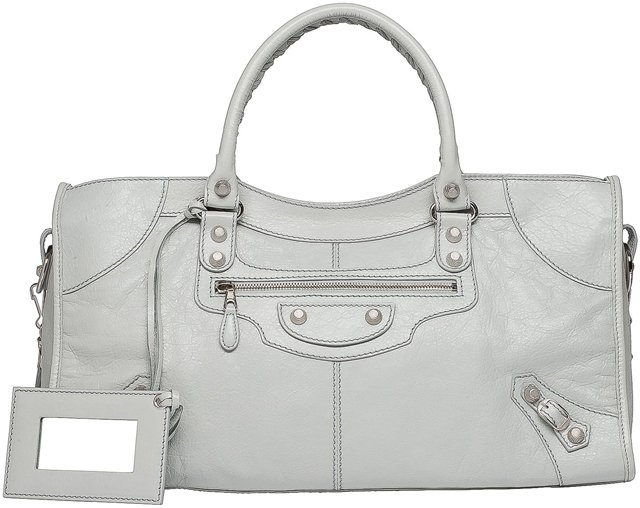 Balenciaga Classic City Grey Shiny Arena Leather Shoulder Bag – Queen Bee  of Beverly Hills