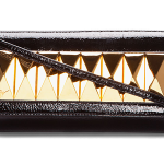 Guiseppe zanotti black leather studded demon clutch thumb 1