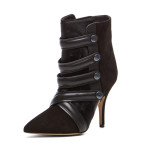 Isabel Marant Tacy Goat Suede Leather Pony Booties in Black