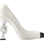 chanel knot shaped pumps white