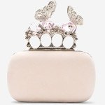 Alexander McQueen Pink Butterfly Crystal Knucklebox Clutch thumb