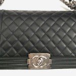 chanel boy quilted flap bag in black thumb