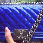 Chanel Metallic Boy Bag blue thumb