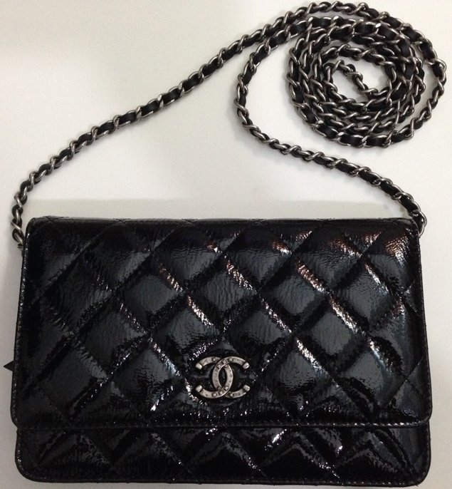 Chanel Quilted Wallet on Chain in Patent | Bragmybag