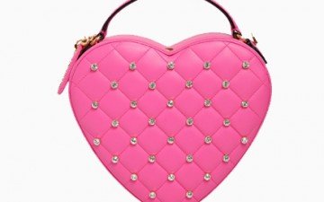 Moschino QUILTED HEART CLUTCH WITH SWAROVSKI thumb