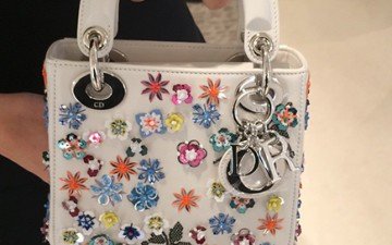 Dior Flower Embellished Tote Bag thumb