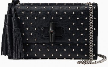 Miss Bamboo Studded Leather Shoulder Bag thumb