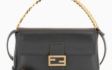 Fendi Black Micro Baguette Chain Shoulder Bag thumb