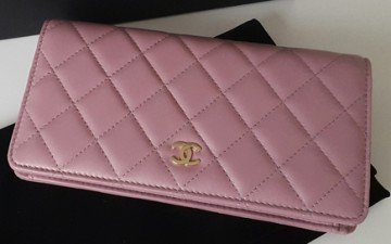 Shopping with Emmy Chanel Pink Rose Gold Bi fold Wallets thumb