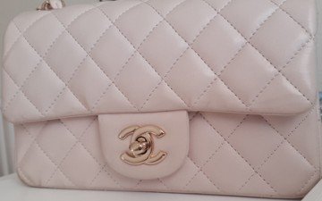 Shopping with Emmy Chanel Pink Rose Gold Mini Classic Flap Bag thumb