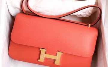 A Closer Look Hermes Orange Constance Shoulder Bag thumb