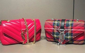 A Closer Look Saint Laurent Red Tartan Baby Punk Shoulder Bag thumb