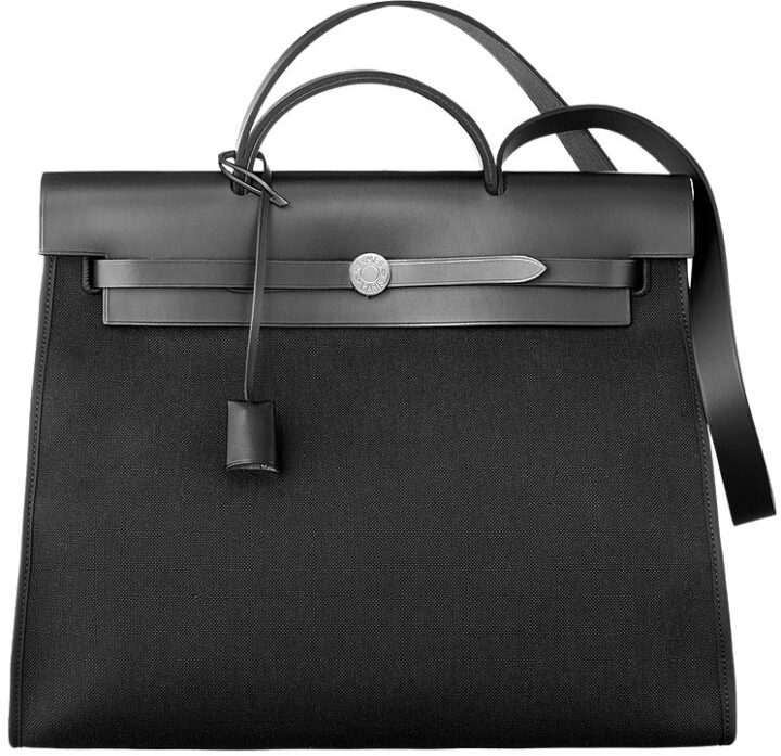 Hermes Herbag Zip Black Canvas Bag | Bragmybag