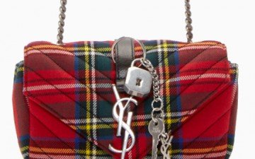 Saint Laurent Red Tartan Baby Punk Shoulder Bag thumb