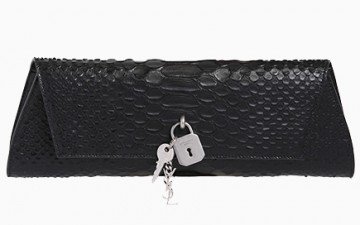 Saint Laurent PUNK PYTHON EMBOSSED LEATHER CLUTCH thumb