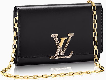 Louis Vuitton Chain Louise Bag with Python Clasp | Bragmybag