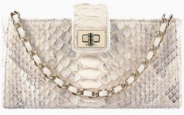 Small Chanel Python Clutch with A Long Chain thumb