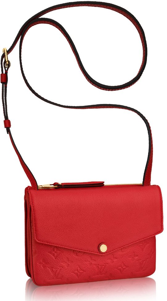 Red Louis Vuitton Monogram Empreinte Twice Crossbody Bag