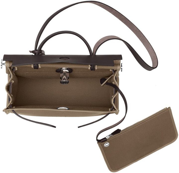 Hermes Herbag Zip Tote Bag in Taupe Calfskin | Bragmybag