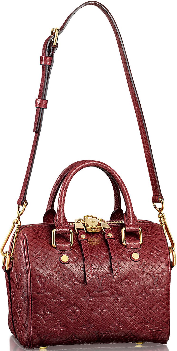 Louis Vuitton, Bags, Louis Vuitton Framboise Python Speedy Bandouliere 2  Bag W Strap