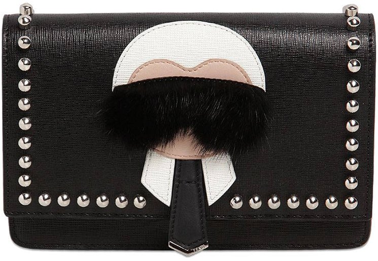 Fendi By The Way Wallet On Chain in Black