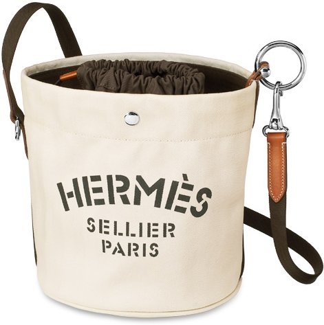 hermes canvas bucket bag