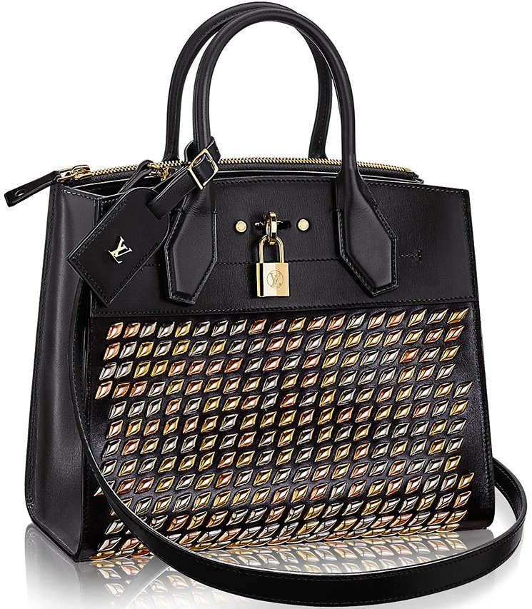 LOUIS VUITTON 'City Steamer MM' Bag in Tricolor Smooth Leather